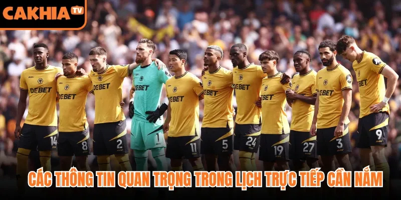 Các thông tin quan trọng trong lịch trực tiếp cần nắm